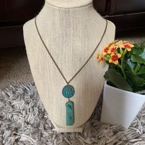 4.99 SHIPPING | TEAL STONE PENDANT NECKLACE | NWT!
